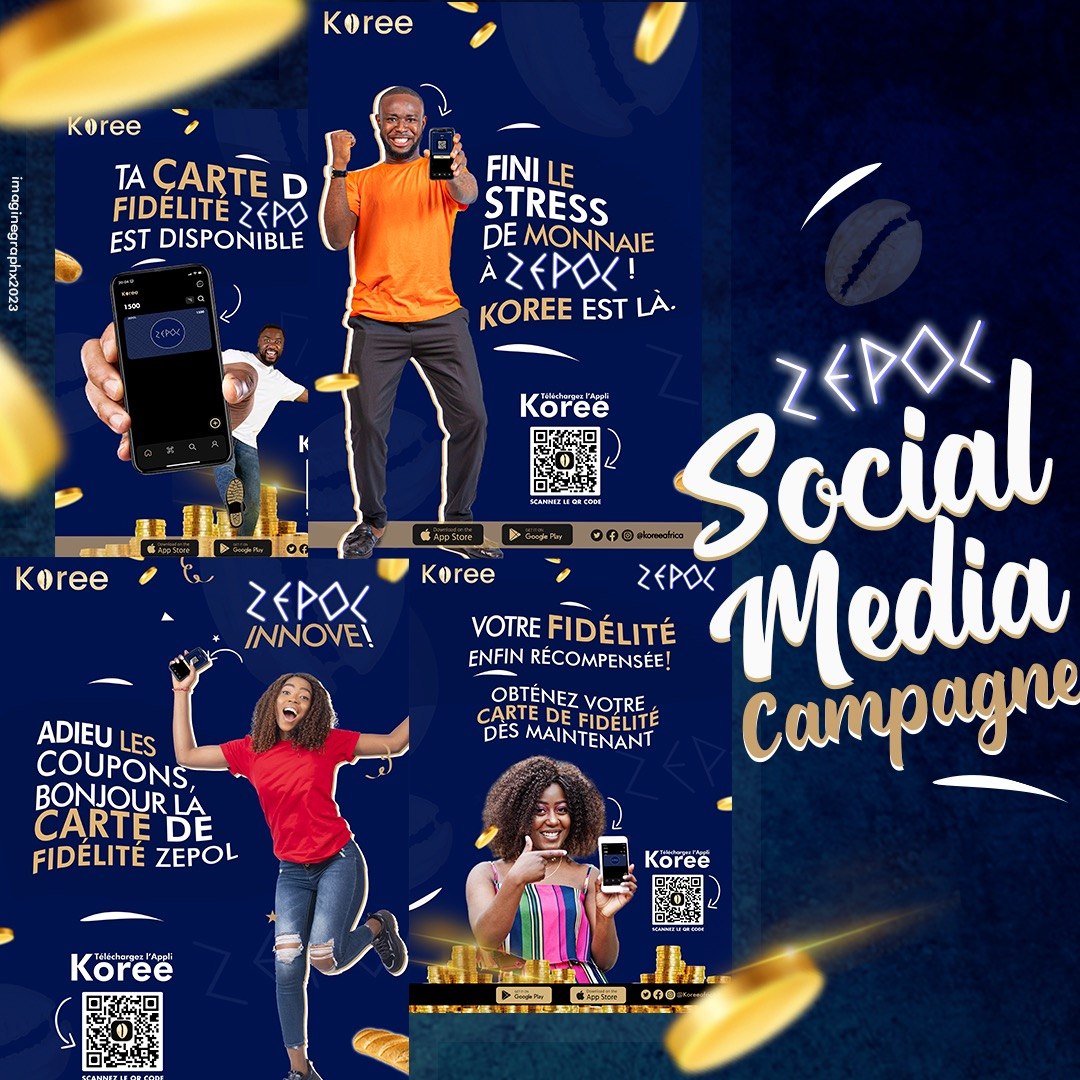 Vue d'ensemble de la campagne social media Koree Zepol