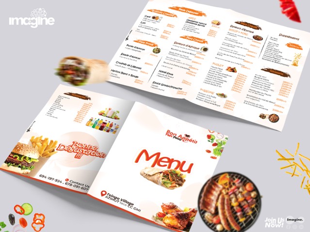 Carte menu Bon Appétit Fast Food