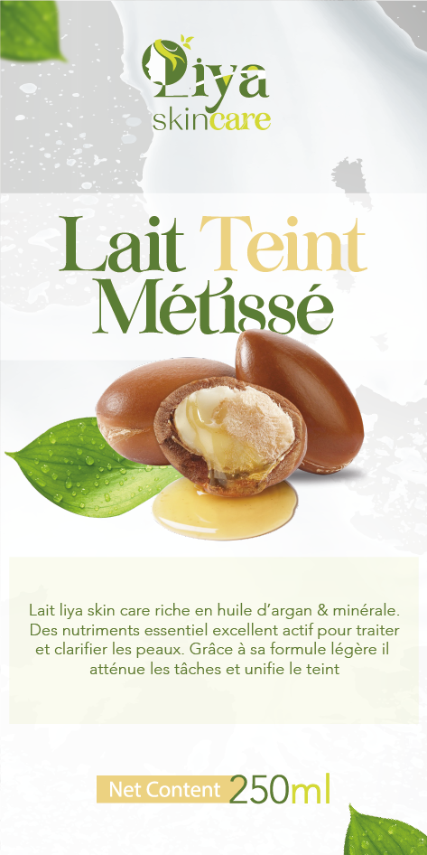 Étiquette Lait Teint Métissé Liya Skincare 250 ml
