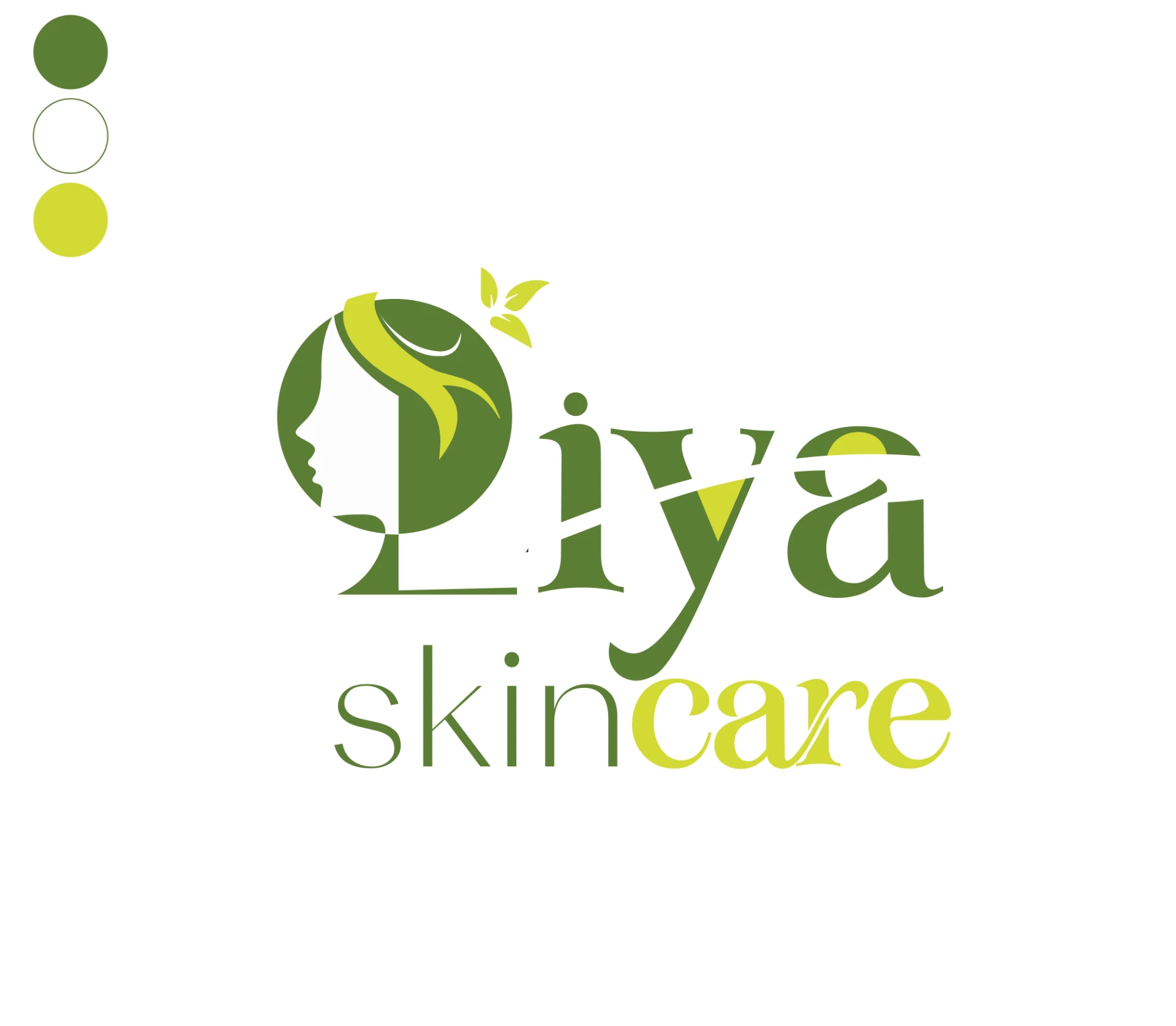Logo Liya Skincare et charte couleurs vert forêt et vert lime